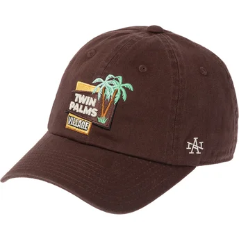 Gorra curva marrón ajustable Twin Palms Village Ballpark de American Needle