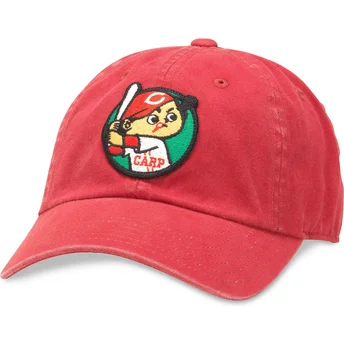 American Needle Curved Brim Archive Hiroshima Toyo Carp Red Adjustable Cap