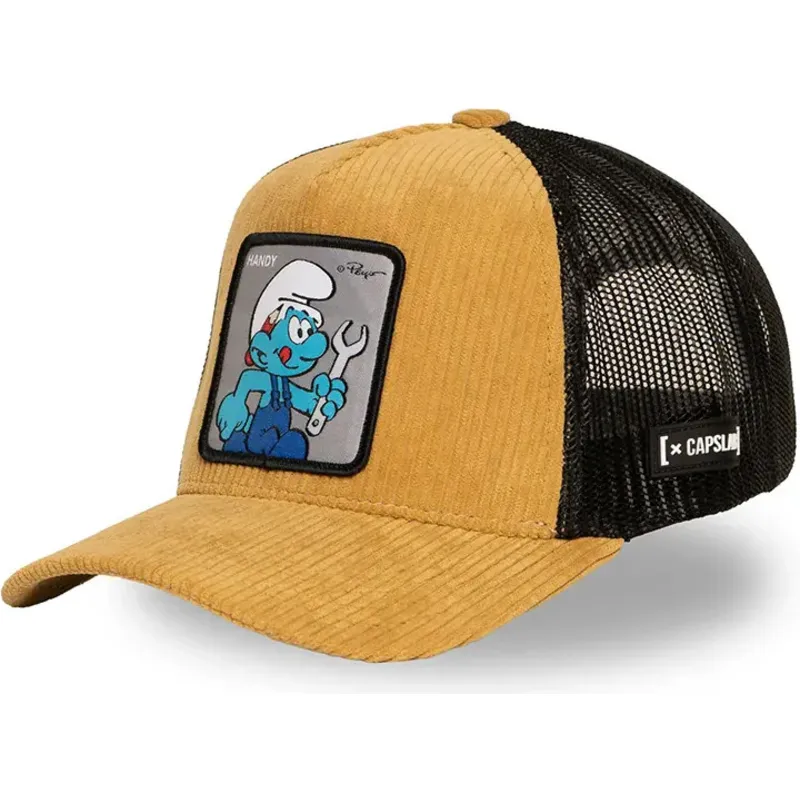 trucker-keps-brun-och-svart-smurfen-fixansen-smu-handy-smurfarna-fran-capslab
