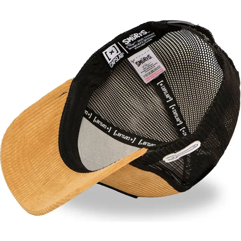 gorra-trucker-marron-y-negra-pitufo-manitas-smu-handy-los-pitufos-de-capslab