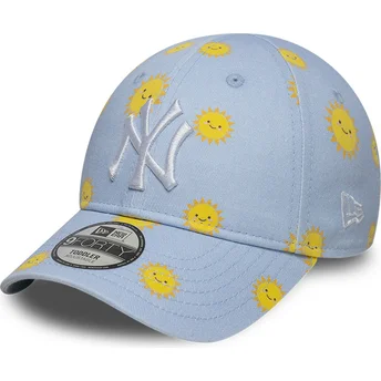 Böjd blå justerbar keps för barn 9FORTY Summer All Over Print från New York Yankees MLB av New Era
