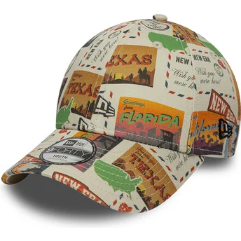 New Era Curved Brim Youth 9FORTY Location All Over Print Multicolor Adjustable Cap
