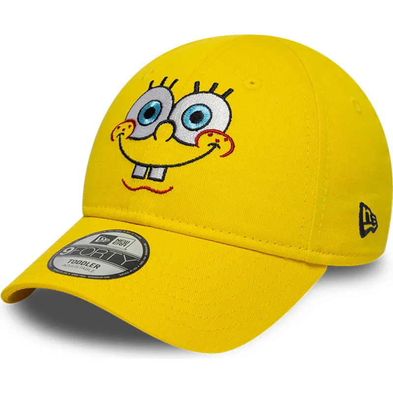 gul-bojd-justerbar-keps-for-barn-9forty-face-bob-svamp-fran-new-era