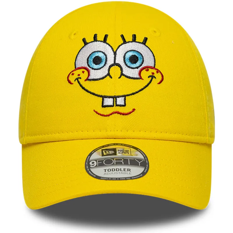 gul-bojd-justerbar-keps-for-barn-9forty-face-bob-svamp-fran-new-era