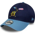 blaue-gebogene-snapback-kappe-fur-kinder-9forty-von-spongebob-von-new-era