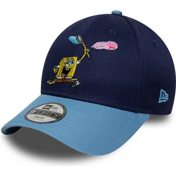New Era Curved Brim Youth 9FORTY SpongeBob SquarePants Blue Snapback Cap