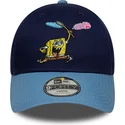 blaue-gebogene-snapback-kappe-fur-kinder-9forty-von-spongebob-von-new-era