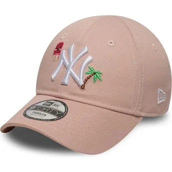 Čepice zaoblená růžová nastavitelný pro děti 9FORTY Summer Icon New York Yankees MLB New Era
