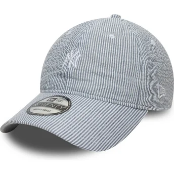 Čepice zaoblená námořnická modrá nastavitelný 9TWENTY Seersucker New York Yankees MLB New Era