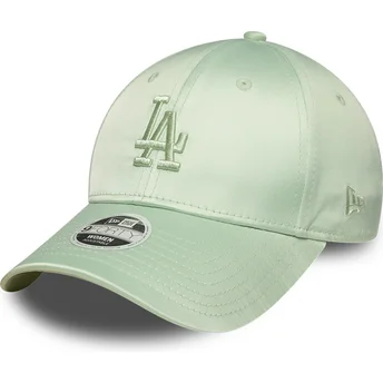 Cap zaoblená green adjustable strap 9FORTY Bow Back Satin Los Angeles Dodgers MLB New Era