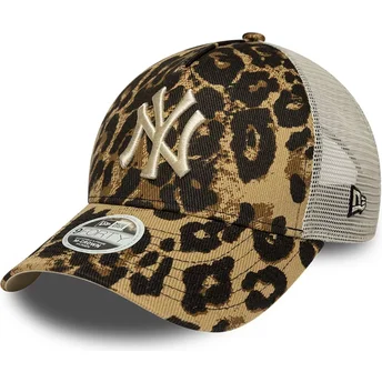 Gorra trucker leopardo para mujer 9FORTY M-Crown A Frame Leopard de New York Yankees MLB de New Era