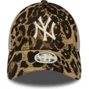 damen-trucker-cap-leopard-9forty-m-crown-a-frame-leopard-new-york-yankees-mlb-von-new-era