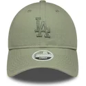 cepice-zaoblena-zelena-nastavitelny-pasek-9twenty-midi-linen-los-angeles-dodgers-mlb-new-era