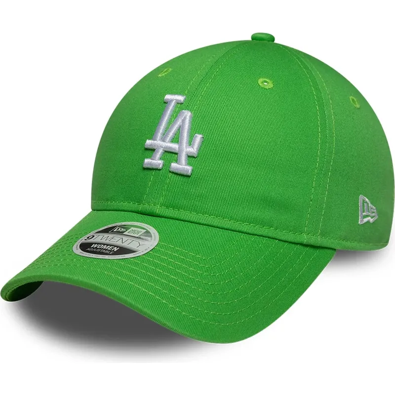 new-era-curved-brim-women-9twenty-league-essential-midi-los-angeles-dodgers-mlb-green-adjustable-cap
