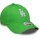 grune-verstellbare-curved-cap-fur-damen-9twenty-league-essential-midi-der-los-angeles-dodgers-mlb-von-new-era