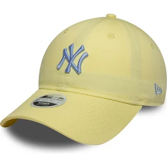 Gul böjd justerbar keps för dam 9TWENTY League Essential Midi från New York Yankees MLB av New Era