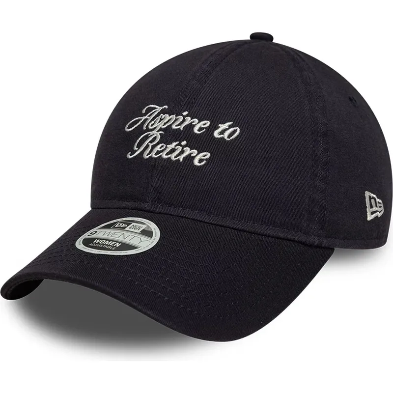 marinbla-bojd-justerbar-keps-for-dam-9twenty-aspire-to-retire-slogan-fran-new-era