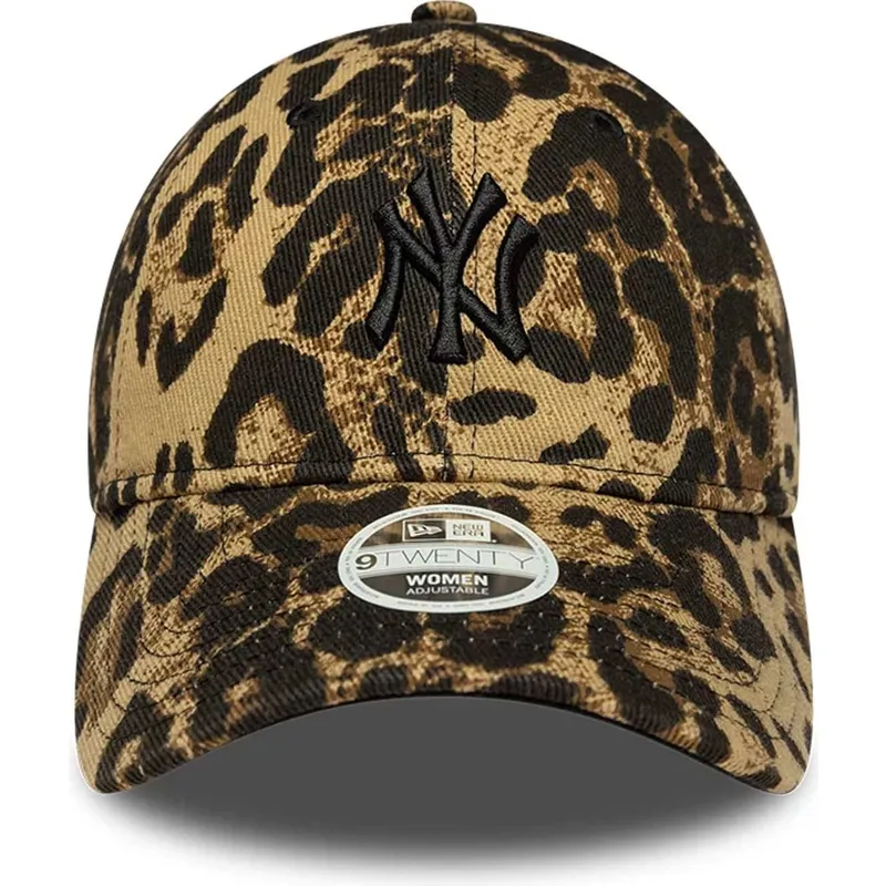 verstellbare-damen-kappe-mit-leopardenmuster-und-schwarzem-logo-9twenty-leopard-der-new-york-yankees-mlb-von-new-era