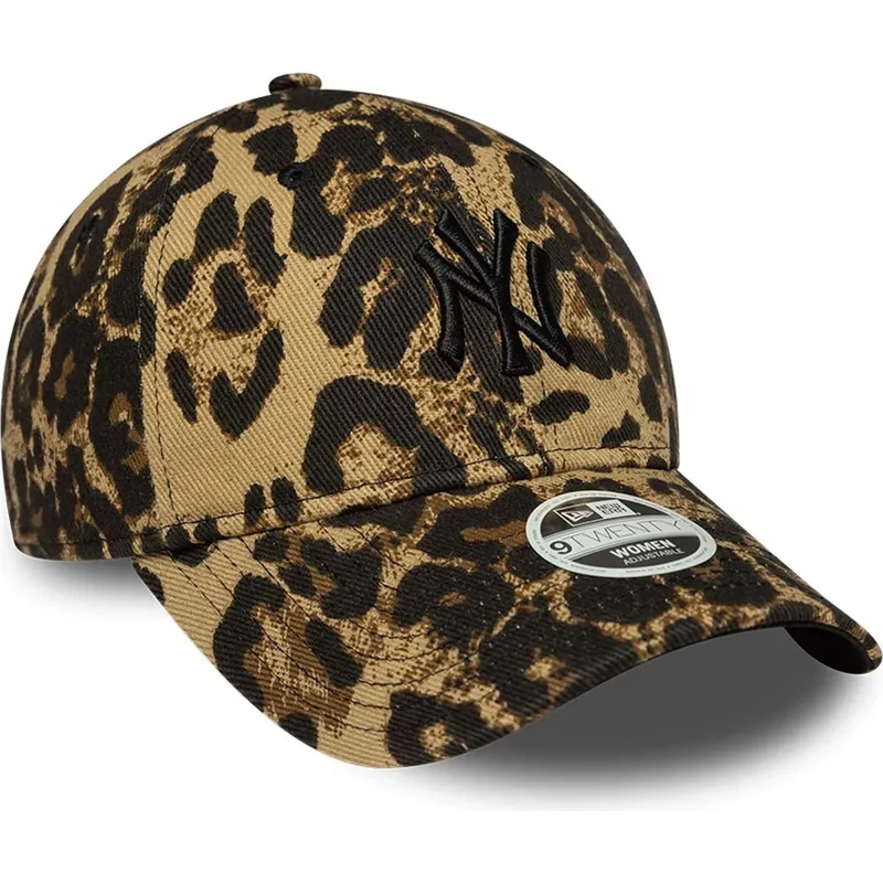 verstellbare-damen-kappe-mit-leopardenmuster-und-schwarzem-logo-9twenty-leopard-der-new-york-yankees-mlb-von-new-era