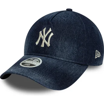 Gorra curva azul marino ajustable para mujer 9TWENTY A Frame Denim de New York Yankees MLB de New Era
