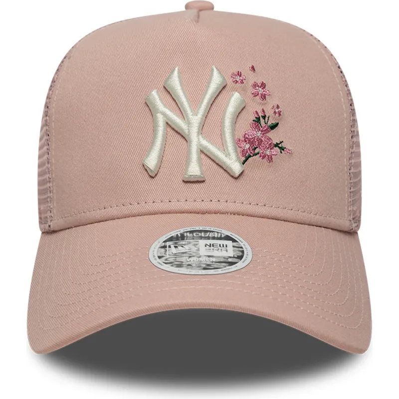 damen-trucker-cap-rosa-9forty-a-frame-floral-new-york-yankees-mlb-von-new-era