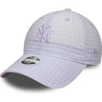 Cap zaoblená violet adjustable strap 9TWENTY Seersucker New York Yankees MLB New Era