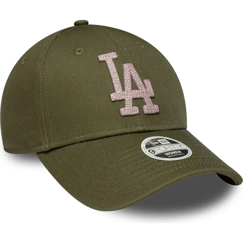cepice-zaoblena-zelena-nastavitelny-pasek-9forty-metallic-los-angeles-dodgers-mlb-new-era