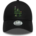 svart-justerbar-kurvad-keps-for-dam-9forty-floral-infill-fran-los-angeles-dodgers-mlb-av-new-era