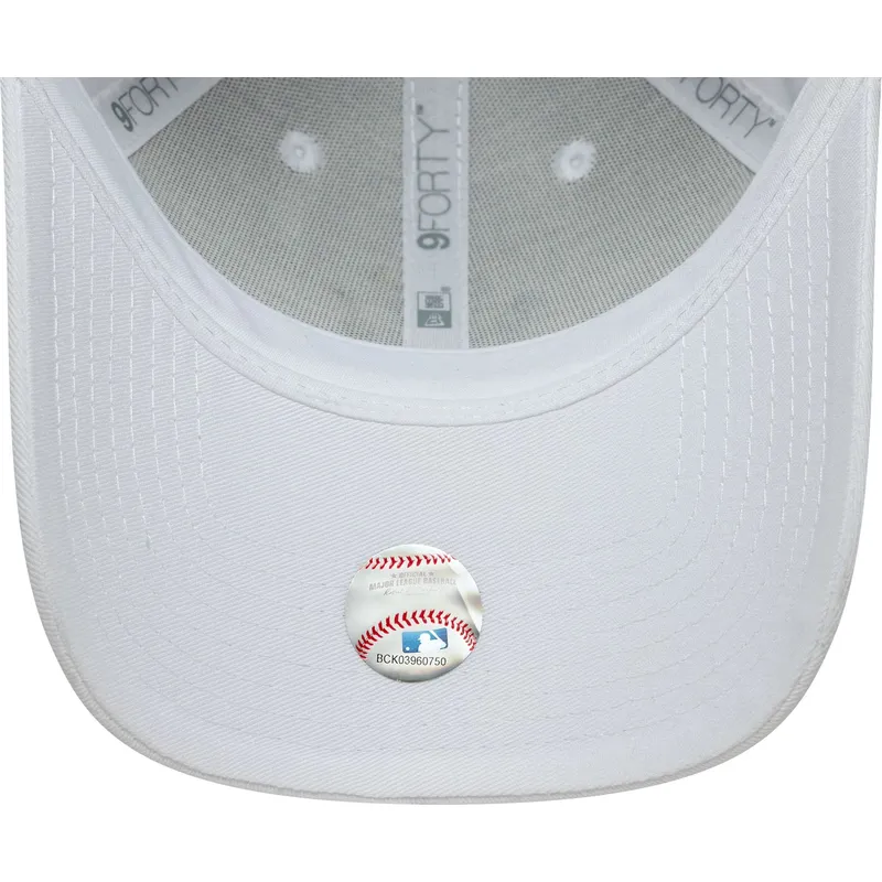 weisse-verstellbare-curved-cap-fur-damen-9forty-floral-infill-der-new-york-yankees-mlb-von-new-era