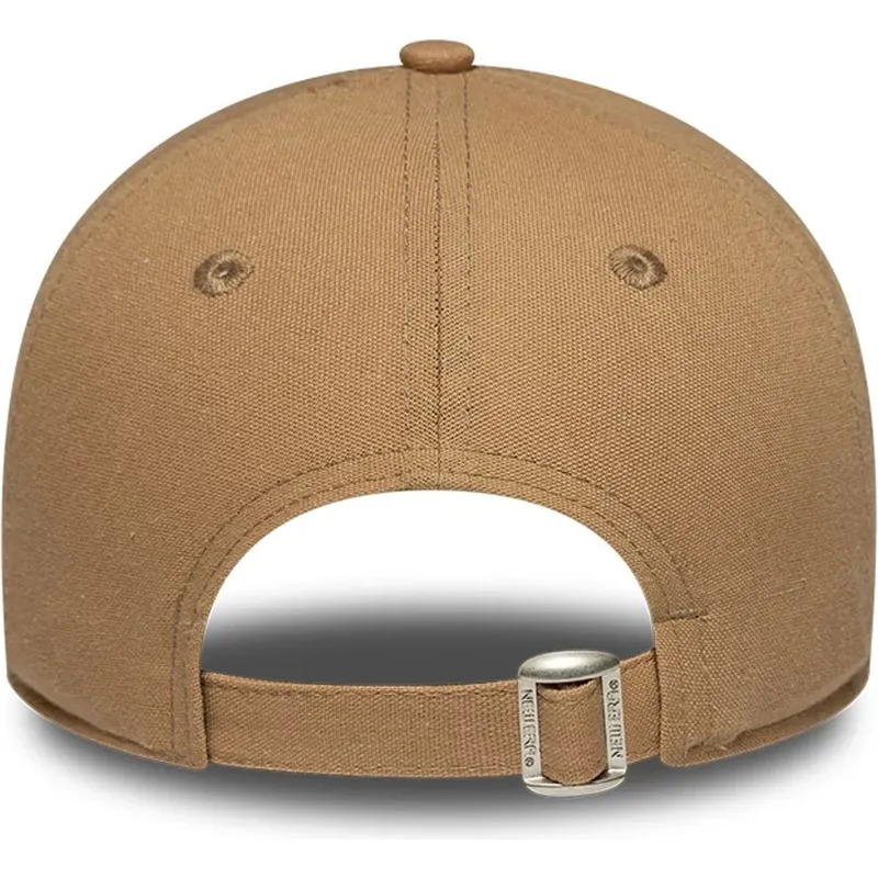 cepice-zaoblena-hneda-nastavitelny-pasek-9forty-linen-los-angeles-dodgers-mlb-new-era