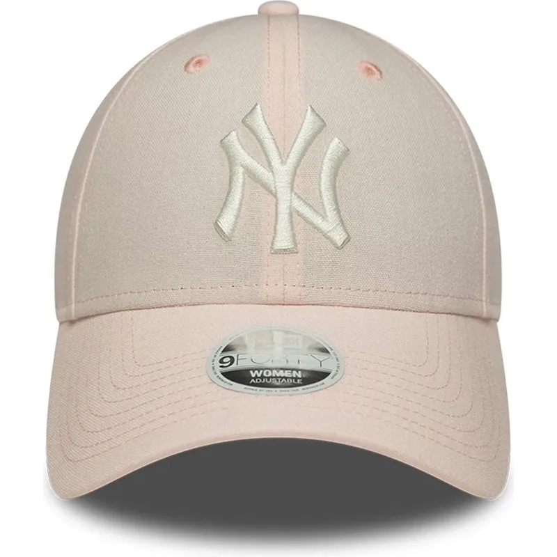 gorra-curva-rosa-claro-ajustable-para-mujer-9forty-linen-de-new-york-yankees-mlb-de-new-era