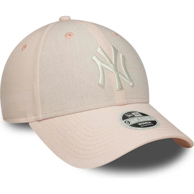 cap-zaoblena-pink-adjustable-strap-claro-9forty-linen-new-york-yankees-mlb-new-era