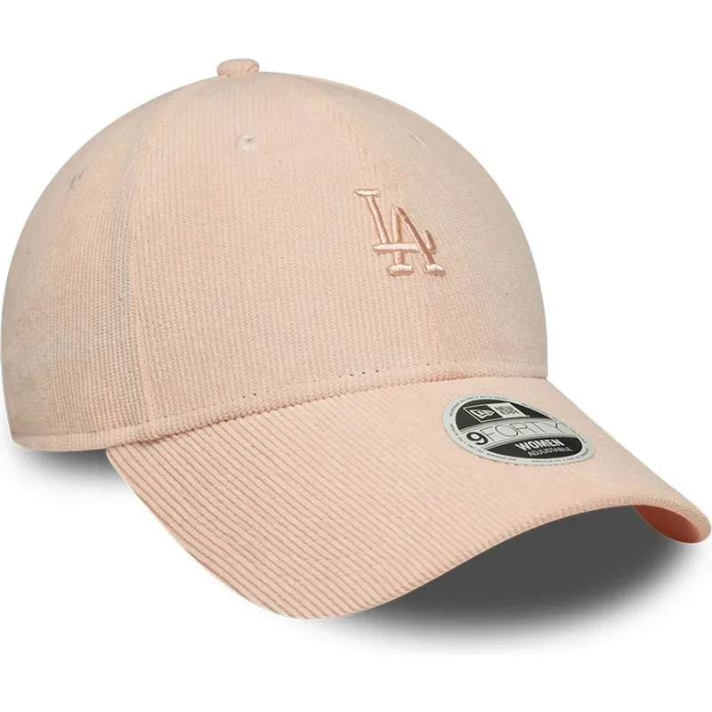 justerbar-rosa-bojd-keps-med-rosa-logotyp-for-dam-9forty-mini-cord-fran-los-angeles-dodgers-mlb-av-new-era