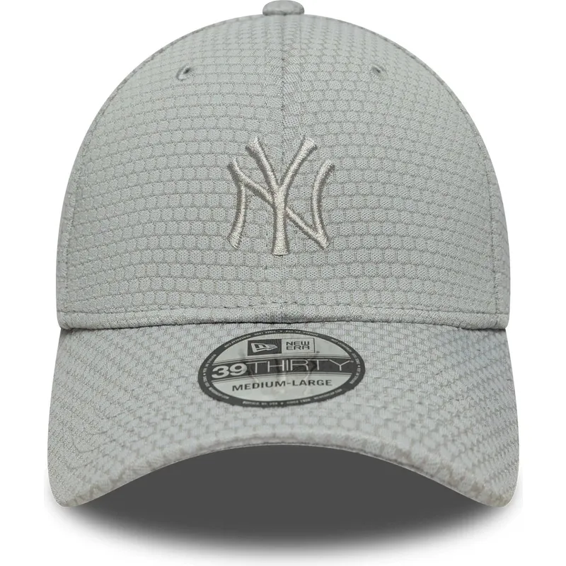 graue-gebogene-verstellbare-kappe-39thirty-stretch-mesh-der-new-york-yankees-mlb-von-new-era