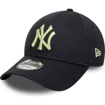 Marinblå böjd keps justerbar med gul logotyp 9FORTY League Essential från New York Yankees MLB av New Era