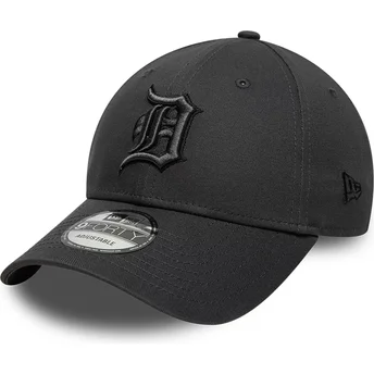 Gorra curva negra ajustable con logo negro 9FORTY Team Outline de Detroit Tigers MLB de New Era