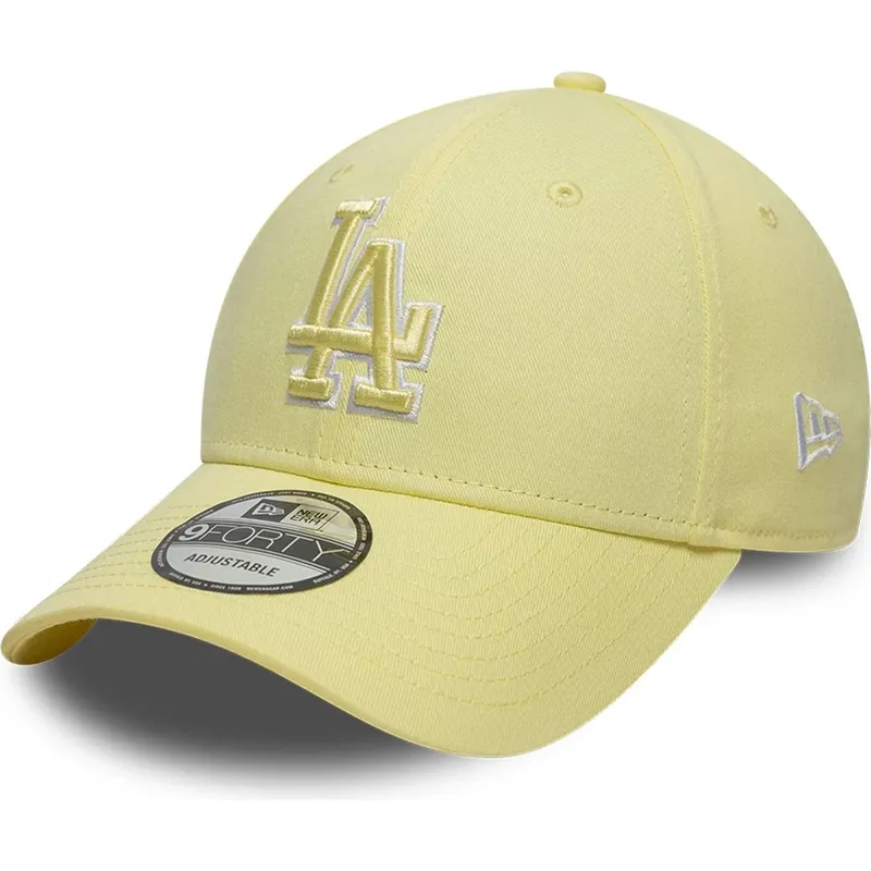 gul-bojd-justerbar-keps-med-gul-logotyp-9forty-team-outline-fran-los-angeles-dodgers-mlb-av-new-era