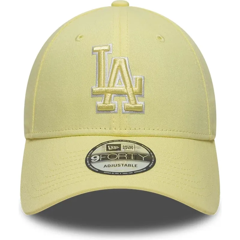 gul-bojd-justerbar-keps-med-gul-logotyp-9forty-team-outline-fran-los-angeles-dodgers-mlb-av-new-era
