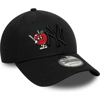 Svart böjd justerbar keps med svart logotyp 9FORTY Tonal Icon från New York Yankees MLB av New Era