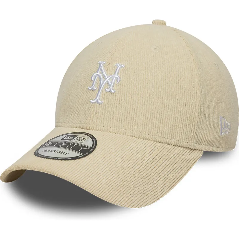 beige-gebogene-verstellbare-9forty-soft-cord-kappe-der-new-york-mets-mlb-von-new-era