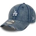 gorra-curva-azul-ajustable-9forty-acid-wash-denim-de-los-angeles-dodgers-mlb-de-new-era