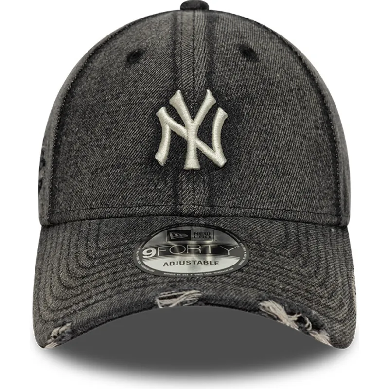 svart-bojd-justerbar-keps-9forty-acid-wash-denim-fran-new-york-yankees-mlb-av-new-era