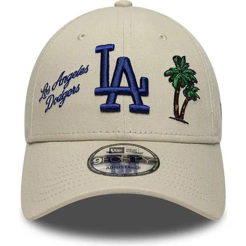 bojd-beige-justerbar-keps-9forty-city-icon-fran-los-angeles-dodgers-mlb-av-new-era