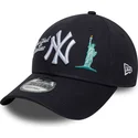 marineblaue-verstellbare-curved-cap-9forty-city-icon-der-new-york-yankees-mlb-von-new-era