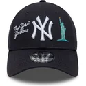 marineblaue-verstellbare-curved-cap-9forty-city-icon-der-new-york-yankees-mlb-von-new-era