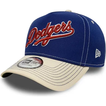 Blå och beige kurvad keps snapback E Frame City Icon från Los Angeles Dodgers MLB av New Era