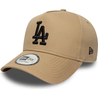 Braune gebogene Snapback-Kappe mit schwarzem Logo E Frame League Essential der Los Angeles Dodgers MLB von New Era