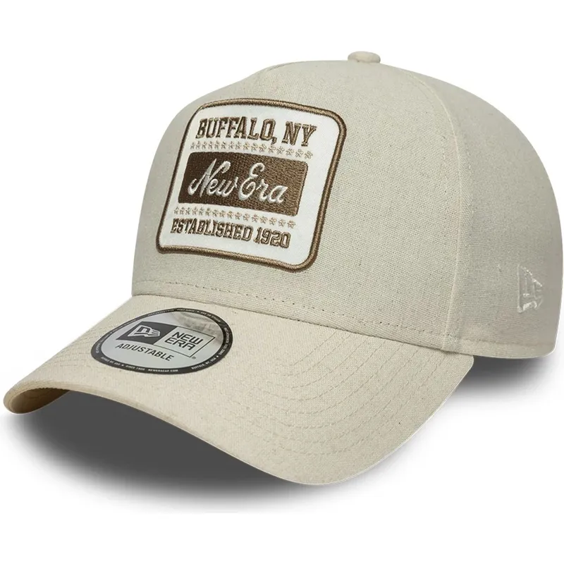 bojd-beige-keps-snapback-e-frame-patch-linen-fran-new-era