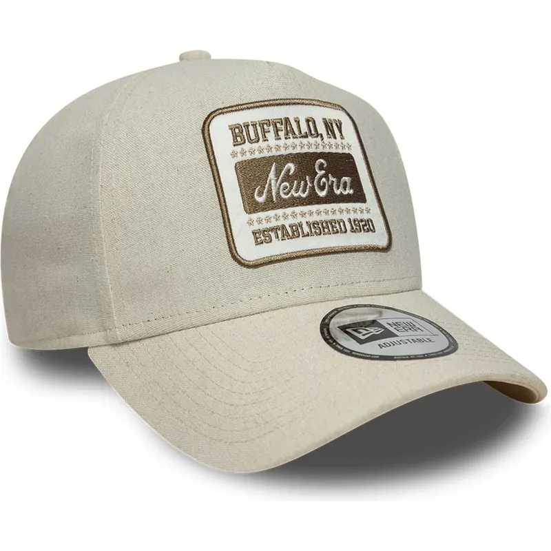 bojd-beige-keps-snapback-e-frame-patch-linen-fran-new-era