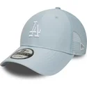 hellblaue-verstellbare-trucker-kappe-9forty-homefield-midi-der-los-angeles-dodgers-mlb-von-new-era